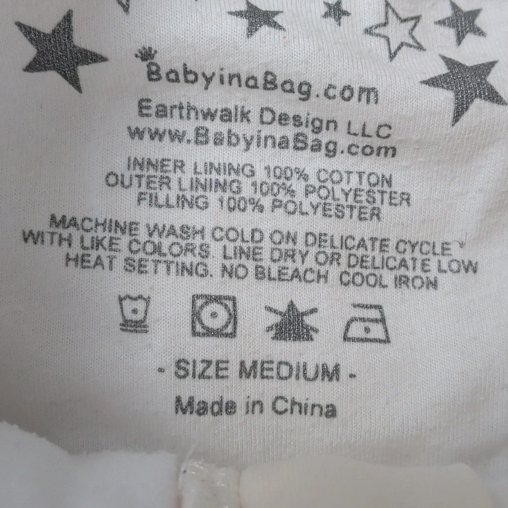 BabyinaBag Minky Dot Sleep Sack Cream Wearable Blanket Medium Earthwalk Design